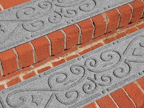 Weather Guard™ Scroll 8.5-Inch x 30-Inch Stair Treads in Grey (Set of 2)