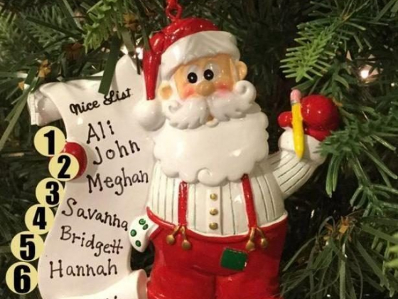 Santa's List Personalized Christmas Ornament