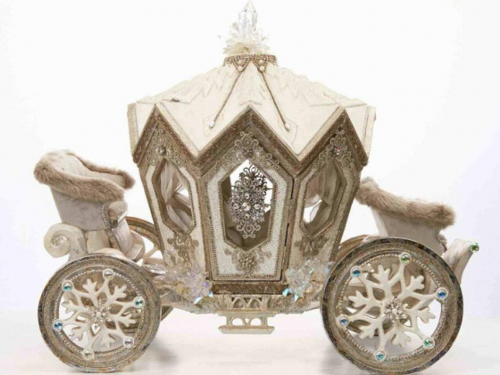 Katherine's Collection 26" Winter Opulence Carriage Christmas Decoration