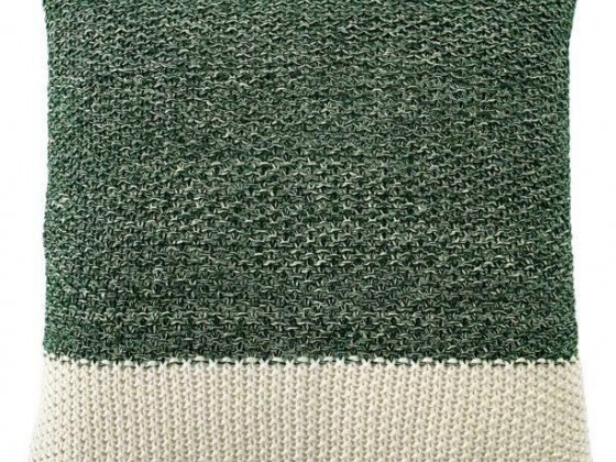 My Texas House Cassia 18" x 18" Farmhouse Green Sweater Knit Cotton Square Decorative Pillow Cover (
