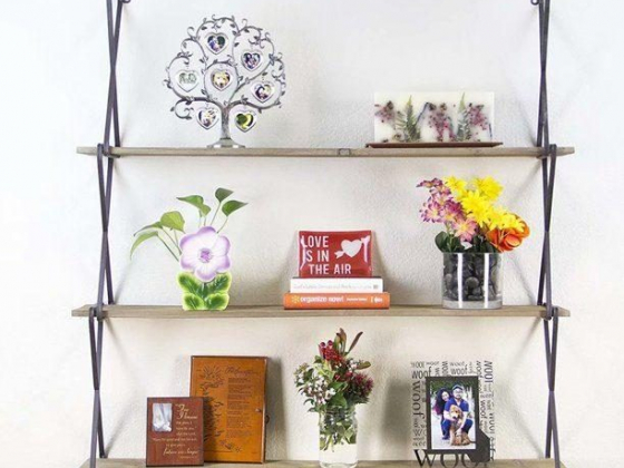 Akoyovwerve Rustic Floating Wood Shelves 3-Tier Wall Mount Hanging Shelves Book Shelves Industrial W