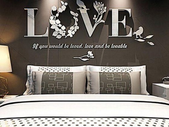 Iuhan Stylish Removable 3D Leaf LOVE Wall Sticker Art Vinyl Decals Bedroom Decor