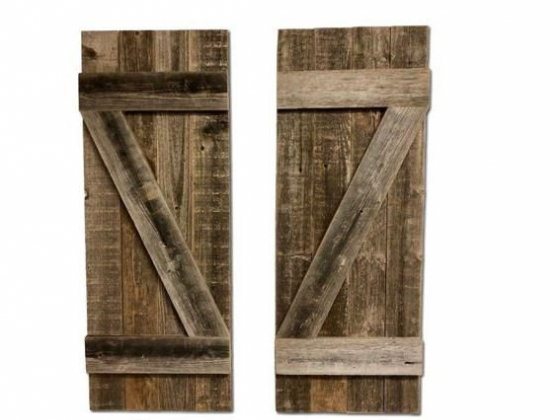 Rustic Farmhouse Weathered Gray Reclaimed Wood Window Shutters