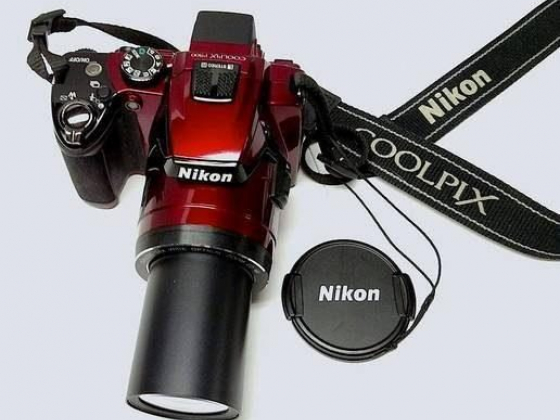 Bold Red Nikon P500 Super Zoom Digital Camera Pictures And Video