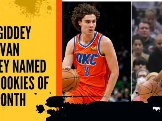 Josh Giddey and Evan Mobley Named NBA Rookies of the Month