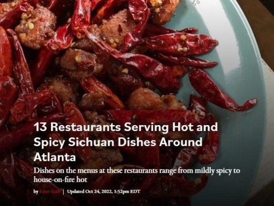 13 Restaurants Serving Hot and Spicy Sichuan Dishes Around Atlanta