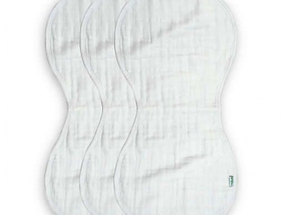 green sprouts® 3-Pack Organic Muslin Size 0-12 Months Burp Cloth in White