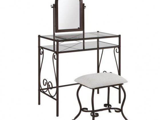 Linon Clarisse Vanity and Bench Stool Set, Multiple Colors