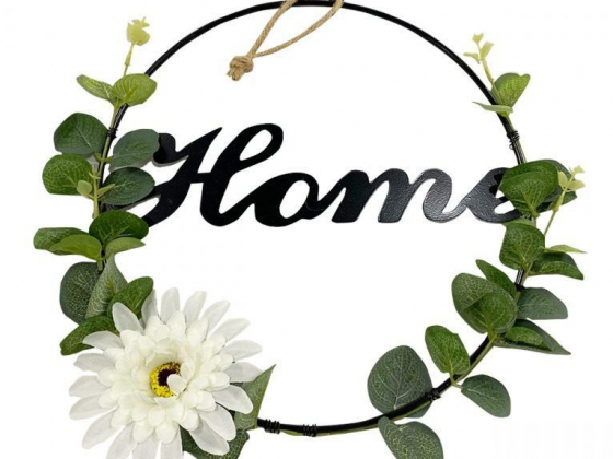 Metal Floral Home Sign