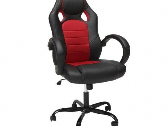 OFM Essentials Collection High-Back Gaming Chair, Padded Loop Arms, in Red (ESS-3083HB-RED)
