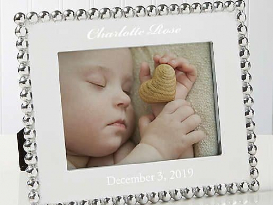 Mariposa® String of Pearls 5-Inch x 7-Inch Baby Picture Frame