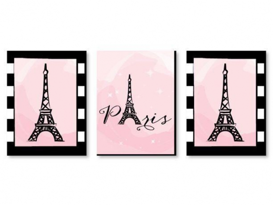 Paris, Ooh La La - Baby Girl Nursery Wall Art, Kids Room Decor & Eiffel Tower Home Decorations