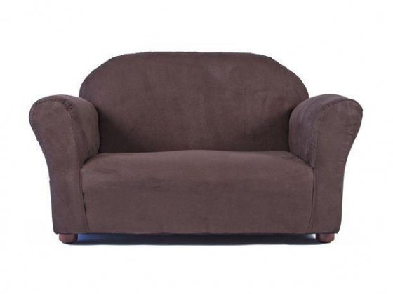 Keet Roundy Microsuede Children's Sofa Brown
