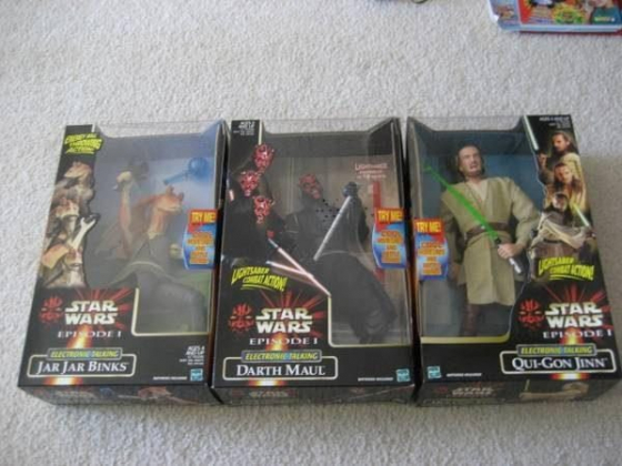 NEW STAR WARS EPISODE 1 TALKING 12" ACTION FIGURE LOT DARTH MAUL JAR J